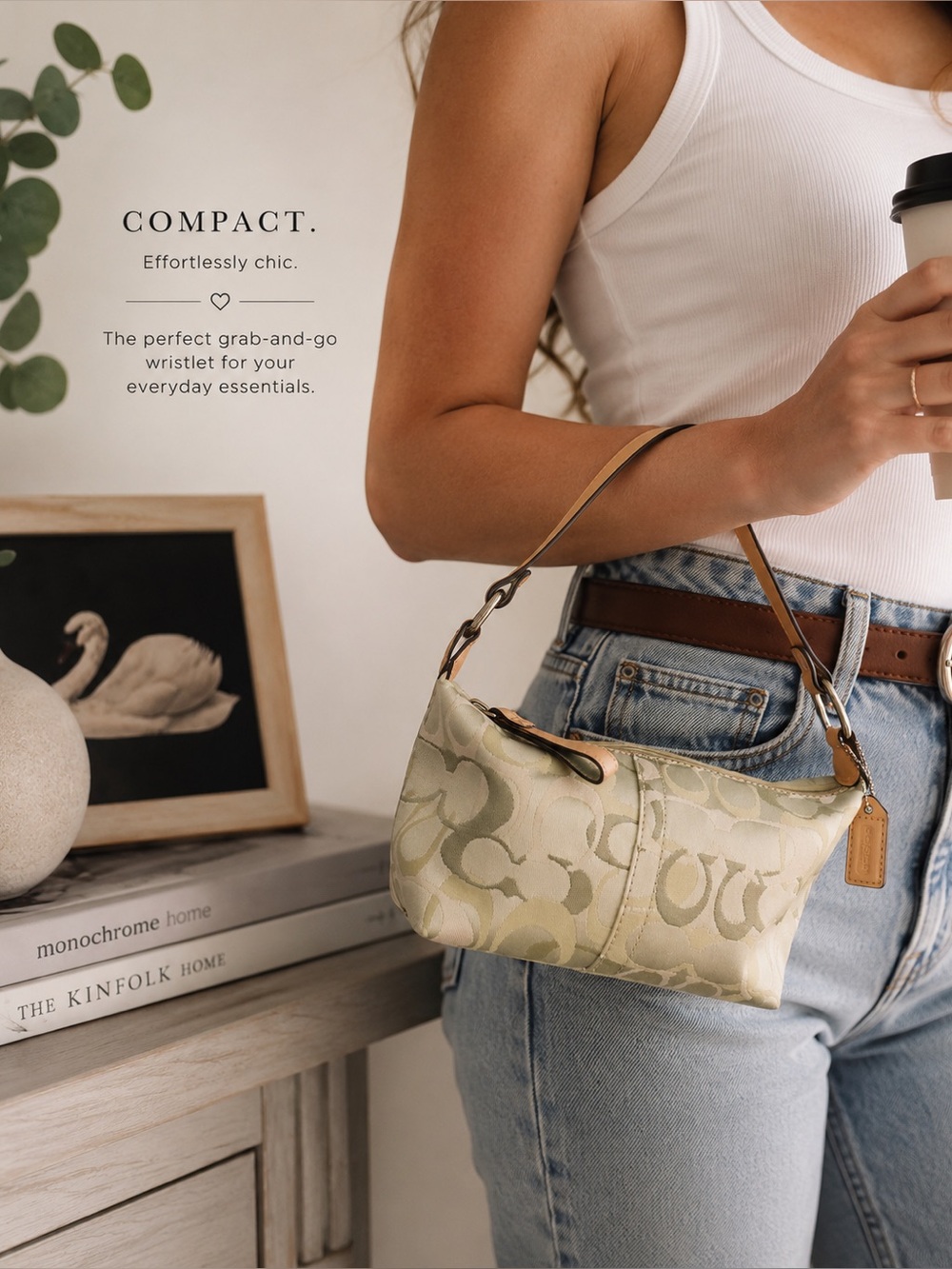 Rare Y2K Coach Optic Signature C Mini Bag / Pouch (6561) | Pistachio - Picture 16 of 16